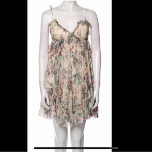 Zimmermann Floral Mini Dress - Cream and Pink